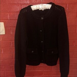 LOFT Black Knit Cardigan Sweater